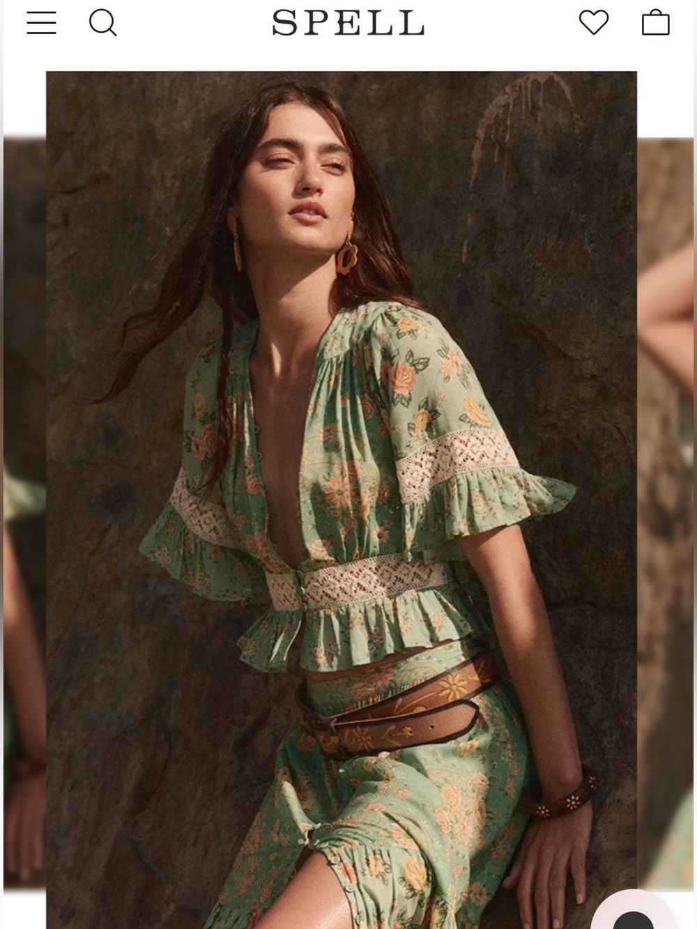 Spell Melody Cropped Blouse- Arizona